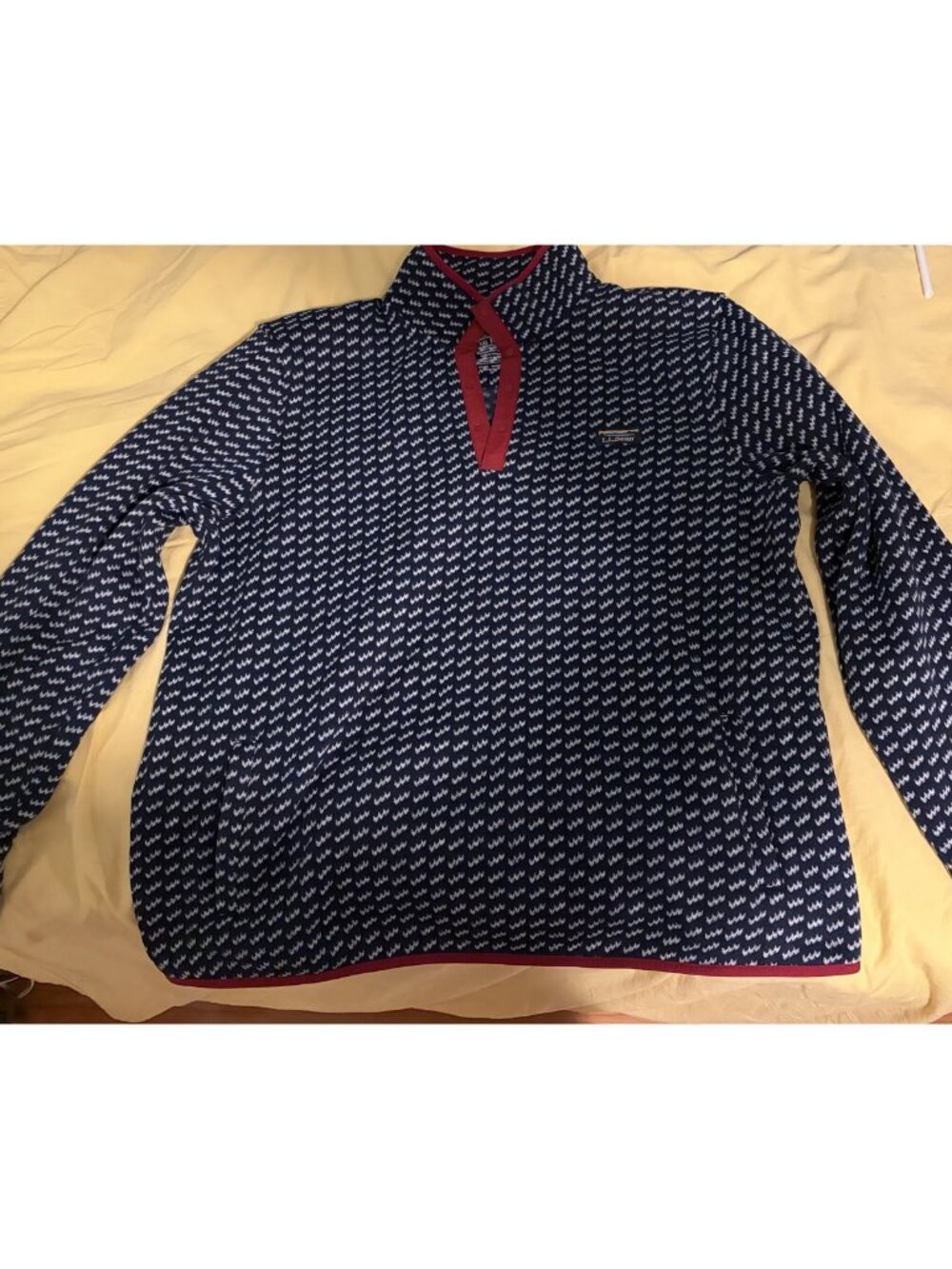 LL Bean Quarter Zip Pullover Navy XXL Tall 2XLT